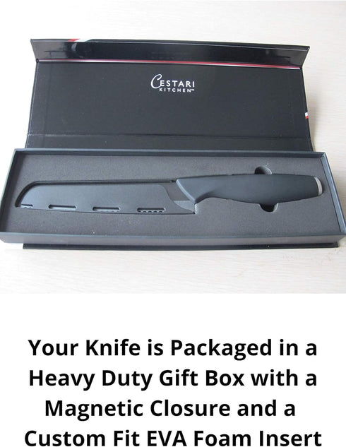 Cestari Advanced Ceramic Serrated Knife with Sheath and Luxury Magnetic Gift Box...