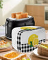 Summer Lemon Toaster Cover 4 Slice, Large Kitchen Appliance Covers, Farmhouse Rustic Black White Plaid Toaster Oven Cover with Loop, Bread Machine...