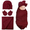 DRESHOW BQUBO Newborn Receiving Blanket Bow Hat Gloves Set Cotton Warm Baby Swaddle Blanket Wrap Baby Sleep Sack Shower Gift...