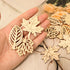 Honbay 60PCS Hollow Out Unfinished Blank Maple Leaves Wood Pieces Wood Slices Wood Chips Wooden Maple Shaped Embellishments Fall Leaf Wood Cutouts...