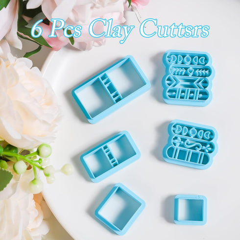 Books Polymer Clay Cutters - 6 Pcs Clay Cutters for Polymer Clay Jewelry, 3D Books Polymer Clay Jewelry Cutters, Miniature Books Clay Earring Cutt...