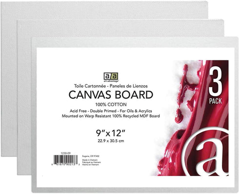 Art Advantage Canvas Board Recycled MDF 9x12 3pc...