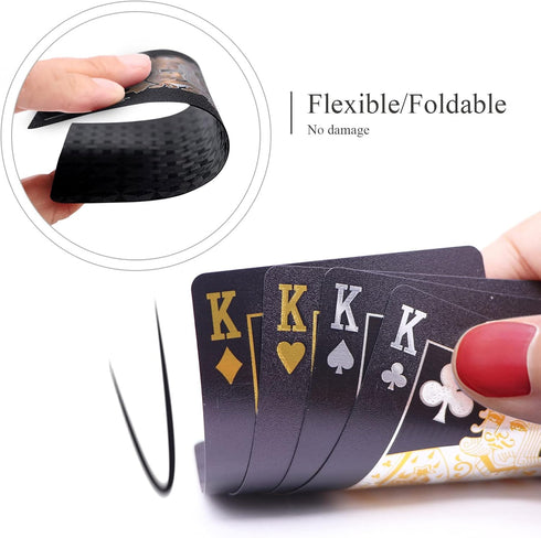 Waterproof Playing Cards, Plastic Playing Cards, Deck of Cards, Gift Poker Cards (Black Diamond Cards)...