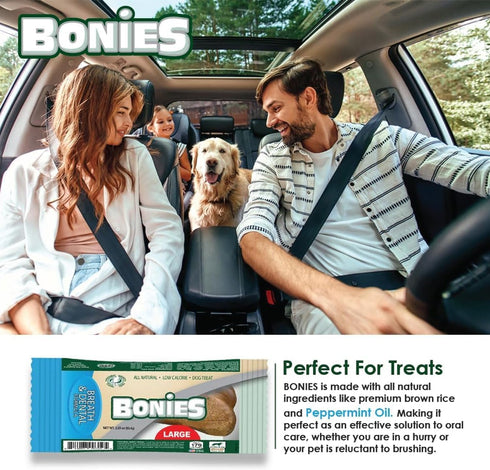 Bonies Natural Breath and Dental Formula Small-Sized Single Bone - All-Natural Ingredients, Fresh Breath, Cleans Teeth, Low Calories, Chicken Flav...