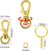 150Pcs Gold Swivel Snap Hook Set,Swivel Clasp Keychain Hook Lobster Clasp Split Key Rings with Chain and Jump Rings Bulk for Keychain Lanyard,Jewe...