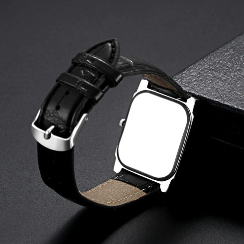 Avaner Men's Square Watch, Vintage Leather Cuff Watch, Roman Numeral Analog Quartz Wristwatch, Leather Strap Classic Retro Watch...