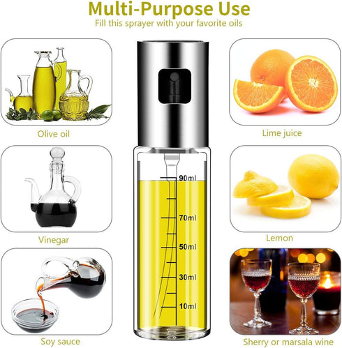 2 Pack Oil Sprayer for Cooking, Olive Oil Sprayer Mister for Air Fryer Kitchen Glass Bottle Versatile Spray Oil Dispenser Refillable Vinegar Sprit...