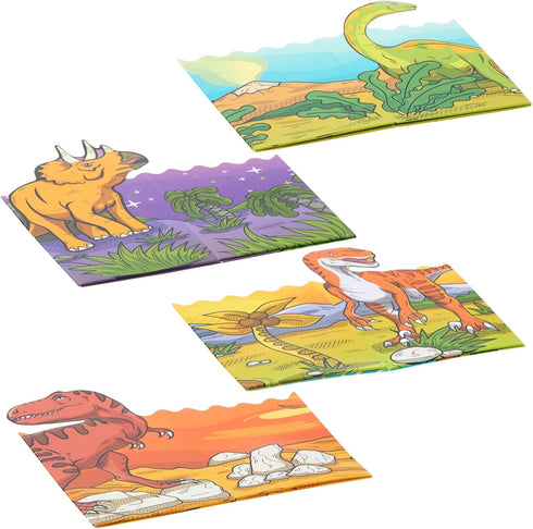 BLUE PANDA Bulk Dinosaur Popcorn Boxes & Bags for Candy, Snacks, and Kid's Birthday Party Supplies - 60-Pack Dino-Themed Popcorn Bags (4 Designs)...