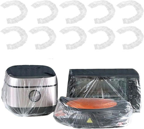 10Pcs Clear Kitchen Appliance Covers Thickened Disposable Furniture Dust Cover Dustproof with Elastic for Small Appliance, Oven, Blender, Toaster,...