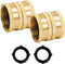 Hourleey Garden Hose Adapter, 3/4 Inch Solid Brass Hose Connectors, 2 Pack Hose Connector with 2 Extra Washers (Female to Female)...