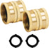 Hourleey Garden Hose Adapter, 3/4 Inch Solid Brass Hose Connectors, 2 Pack Hose Connector with 2 Extra Washers (Female to Female)...