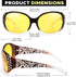 LVIOE Night-Vision Driving Glasses Wrap Around Anti Glare with Polarized Yellow Lens for Women...