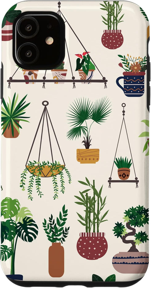iPhone 11 Indoor and Outdoor Plant Illustrations | Boho Nature Art Case...