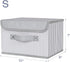 Small Fabric Storage Bin with Lid & Handle Foldable Cotton Linen Storage Basket Rectangular Cube Box Decorative Lidded Home Organizer Clothes Blan...