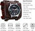 JewelryWe Black Brown Hip-hop Gothic Punk Style Men Watch Wide Leather Fashion Cuff Wristwatch for Halloween...