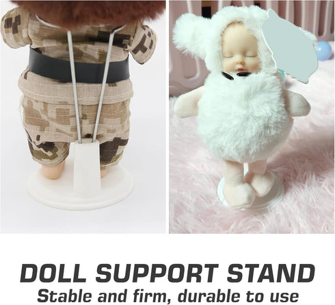 STOBOK White Doll Stand Suppprt: 4pcs Doll Display Holder Action Figures Stand Doll Bracket Doll Rack Doll Accessories, Portable Teddy Bear Stand ...