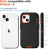iPhone 14 Case with Belt Clip and 2 Pack Screen Protector - Military Grade Rugged Full Body Phone Case for Men and Women (Black+Orange)...