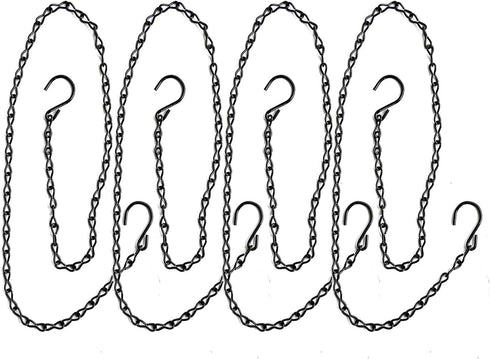 4Pcs Heavy Duty S Hook Steel Hanging Harness Chain for Hanging Poultry Drinker Feeder, Adjustable 40" Long, Tested Hold 30lb Weight...