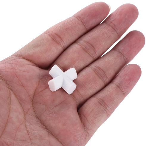 MECCANIXITY Magnetic Stirrer Mixer Stir Bar Rod 20mm(0.79") x20mm Cross Shape PTFE Coating Magnet White for Laboratory 4Pcs...