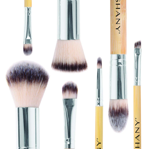 SHANY Makeup Brushes - I love Bamboo - 7pc Petite Pro Bamboo Make up brush set with cosmetics brush Carrying Case...