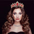 Baroque Royal Queen Crowns and Tiaras for Women,Crystal Rhinestone Costume Party Festival Wedding Tiaras Headbands (Red)...