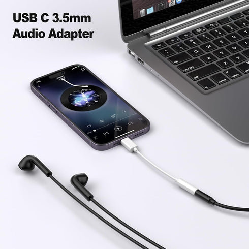 USB-C to 3.5 mm Headphone Jack Adapter-Type C Aux Audio Adapter Compatible with iPhone 15/15 Pro/ 15Pro Max and Other USB c Device Like sam-Sung H...