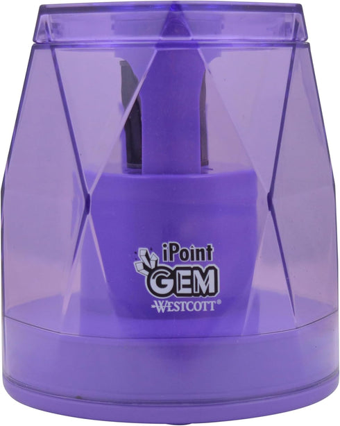 Westcott iPoint® GEM Battery Pencil Sharpener, Purple (00576)...