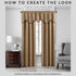 Elrene Home Fashions Colette Faux-Silk Scalloped Window Valance, 50 in x 21 in (Scalloped Valance), Gold...
