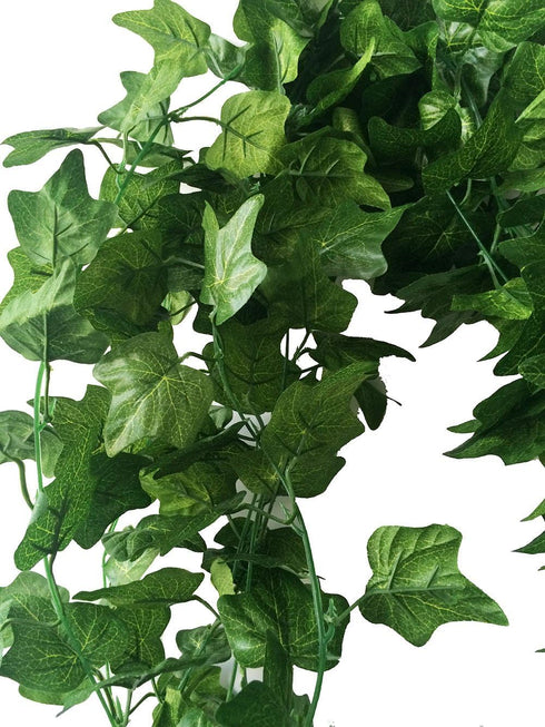 40 Ft Realistic Artificial Ivy Garland - UV Resistant Fake Hanging Vines for Indoor/Outdoor Wedding, Wall, Party, Garden Decor - Pack of 5...