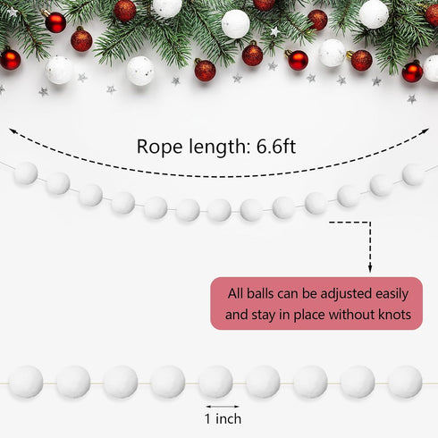 Tegeme 4 Pieces Felt Pom Poms Garland Ball 6.6ft Wedding Hanging Banner Ball Garland for Halloween Wall Decoration Festivals Room Home Birthday Ch...