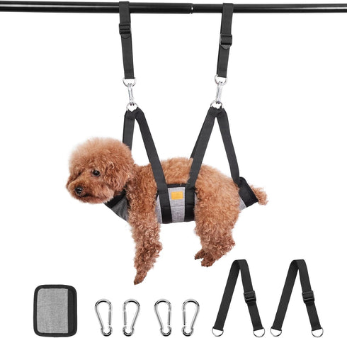 Ownpets Pet Grooming Hammock, Dog Grooming Hammock with Carabiners, Breathable Pet Grooming Harness Sling for Grooming, Hair Nail Trimming Cutting...