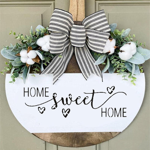 Welcome Stencils for Painting on Wood Half Round Stencils for Wood Sign Hello Half Circle Stencils for Crafts Reusable (14Pcs)...
