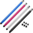 MECCANIXITY 4pcs Stylus Pens for Touch Screens with 8 Extra Tips Dual Rubber Tips Capacitive Stylus Universal Tablet Pen Sensitivity Precision, Si...