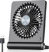 Koonie USB Fan, Strong Wind Ultra Quiet Small Desk Fan 220° Tilt Folding 3 Speeds Adjustable USB-C Corded Powered Personal Fan for Home Office Des...