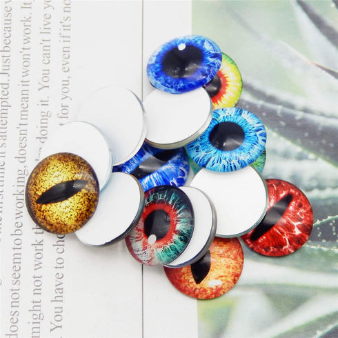 30MM 20PCS Dragon Eyes Glass Cabochon for Clay Doll Making Sculptures Props Craft Jewelry DIY Findings 1.18inches...