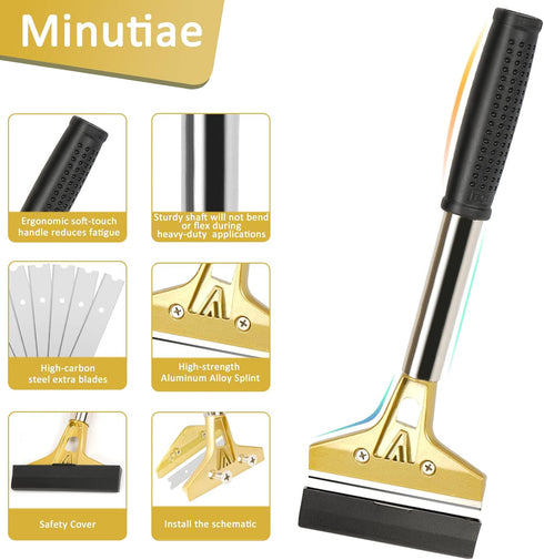 Razor Blade Scraper, 4 In Floor Scraper Tool with 20PCS Extra Metal Blades, Paint Scraper Ideal for Cleaning Stove Top, Windows, Glass, Tiles, Wal...