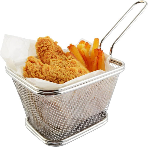 Best Utensils Chips Fry Baskets Stainless Steel Fryer Basket Strainer Serving Food Presentation Cooking Tool French Fries Basket (Large 5 inches)...
