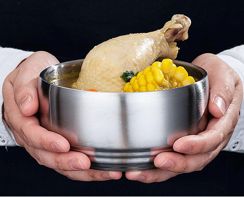 YIKANGHENG Thickened 304 Stainless Steel Bowl, 300Ml Food Grade Bowl for Soup, Rice, Salad, Cereal, Breakfast, Dinner, Serving and Oatmeal at Home...