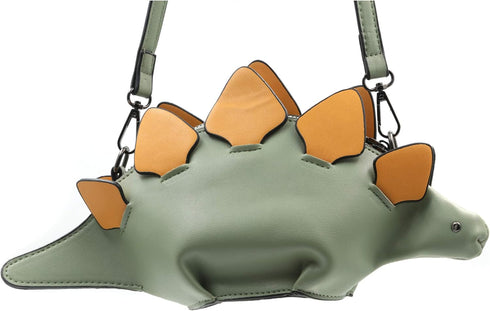 QiMing Dinosaur Shoulder Purses,PU Stegosaurus CrossBody Bag for Girl Women...