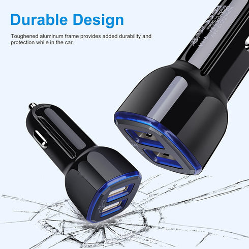 USB Car Charger,5Pack 2.4A Dual Port USB Cigarette Lighter Car Phone Charger Plug Car Adapter for iPhone 15 14 13 12 SE 11 Pro Max, Samsung Galaxy...