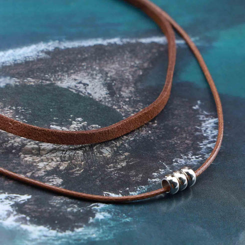 Boho Layered Suede Necklace Brown Velvet Choker Necklace Gothic Leather Necklace Silver Beaded Chain Necklace Retro Necklace Jewelry for Women and...