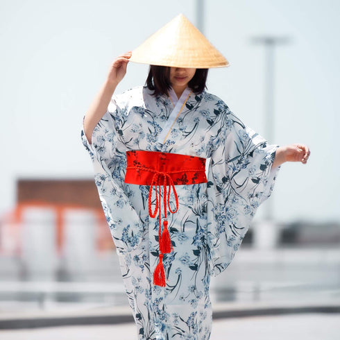 Amosfun Women Kimono OBI Belts Japanese Style Embroidered Waist Bands Waist Belt with Tassel for Yukata Robe Accessories Red...