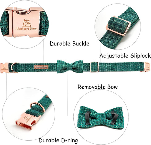 Lionheart glory Dog Bow Collar Christmas Dog Collars Adjustable Soft Dog Collars with Bowtie, Fall Collars Bow Tie for X-Large Dogs Pet Gift...