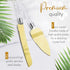 Cake Knife and Server Set, Cake Cutter and Pie Spatula, Gold Blade and Faux Crystal Handle Wedding Cake Cutting Set, Stainless Steel Gold Knife Se...