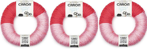 Caron Simply Soft O'Go Harvest Red/Soft Pink Yarn - 3 Pack of 140g/5oz - Acrylic - 4 Medium (Worsted) - 250 Yards - Knitting, Crocheting & Crafts....