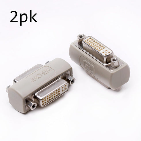 Arnorin DVI Coupler Female to Female Gender Changer Bulkhead Mount Adapter(Beige Nickel Plated) 2 Pack...
