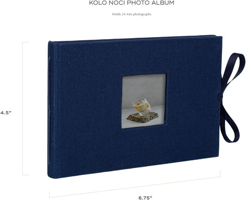 Kolo Noci Small 4x6 Photo Album, Holds 24 Photos, Ideal for Weddings and Baby Books, Navy...