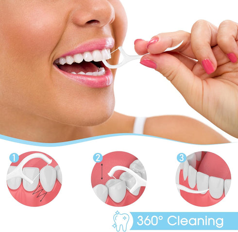 100 Count Floss Picks Individually Wrapped, Travel Size Dental Flosser, Floss Sticks for Teeth Clean & Oral Care...