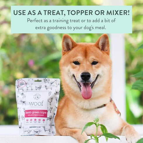 The New Zealand Natural Pet Food Co WOOF Freeze Dried Dog Treats - Lamb Green Tripe, High Protein, Large & Small Dog, Topper or Dog Treat - 1.4 oz...