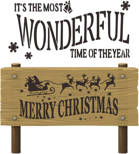 Christmas Stencils for Painting on Wood Shirts Holiday Cookie, 11Pcs 12 inch Reusable Christmas Paint Stencil for Door Hanger Merry Christmas Temp...
